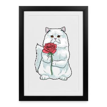 Persian Cat Rose - Framed poster (27 × 37 cm) - black - Front