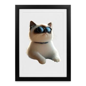 Chat Ragdoll Chat Ragdoll Chat Mignon Chats Ragdoll - Affiche encadrée (27 × 37 cm) - noir - Devant
