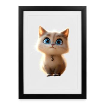 Chat Ragdoll Chat Ragdoll Chat Mignon Chats Ragdoll - Affiche encadrée (27 × 37 cm) - noir - Devant