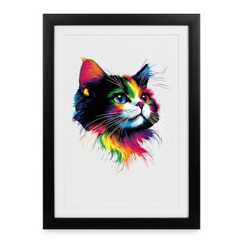 Chat Ragdoll Chat Ragdoll Chat Mignon Chats Ragdoll - Affiche encadrée (27 × 37 cm) - noir - Devant