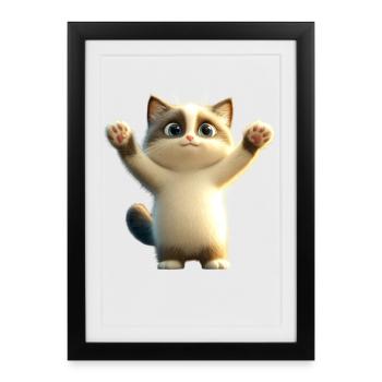 Chat Ragdoll Chat Ragdoll Chat Mignon Chats Ragdoll - Affiche encadrée (27 × 37 cm) - noir - Devant