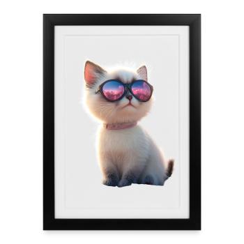 Chat Ragdoll Chat Ragdoll Chat Mignon Chats Ragdoll - Affiche encadrée (27 × 37 cm) - noir - Devant