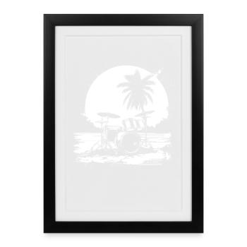 Croquis de tambour - Affiche encadrée (27 × 37 cm) - noir - Devant