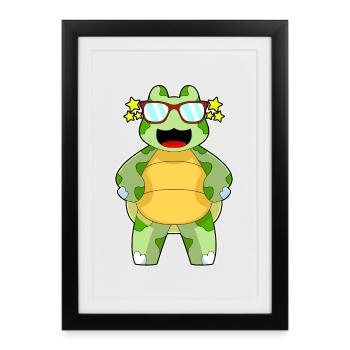 Turtle Sunglasses - Framed poster (27 × 37 cm) - black - Front