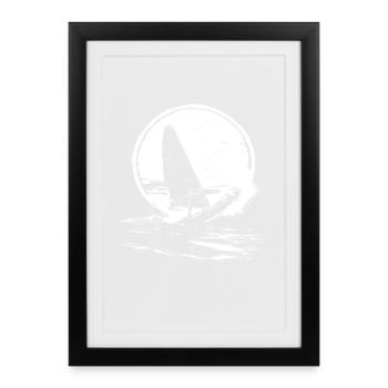 Windsurfing Liebhaber - Gerahmtes Poster (27 × 37 cm) - Schwarz - Vorne