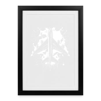 Croquis d’avion - Affiche encadrée (27 × 37 cm) - noir - Devant