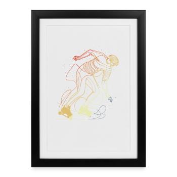 Retro Roller Skater - Framed poster (27 × 37 cm) - black - Front
