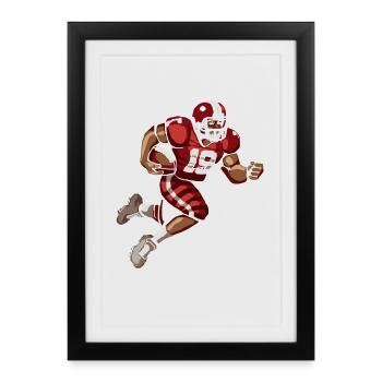 Joueurs de football américain - Affiche encadrée (27 × 37 cm) - noir - Devant