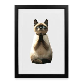 Birman Cat Sacred Birman Cat Cute Birman Cats - Framed poster (27 × 37 cm) - black - Front