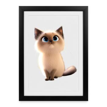Birman Cat Sacred Birman Cat Cute Birman Cats - Framed poster (27 × 37 cm) - black - Front