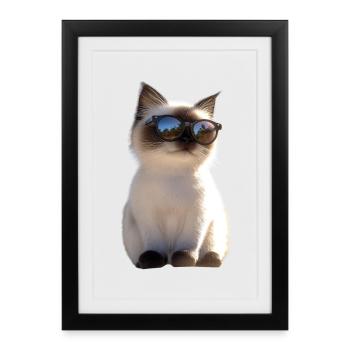Birman Cat Sacred Birman Cat Cute Birman Cats - Framed poster (27 × 37 cm) - black - Front