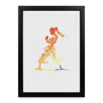 Vintage Kickboxer - Affiche encadrée (27 × 37 cm) - noir - Devant