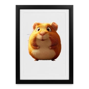 Cochon d’Inde Rongeurs Capybara Rongeur mignon - Affiche encadrée (27 × 37 cm) - noir - Devant