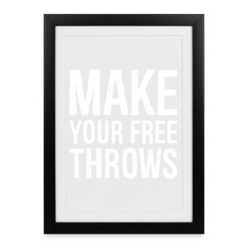 Machen Sie Ihre Freiwürfe - Gerahmtes Poster (27 × 37 cm) - Schwarz - Vorne