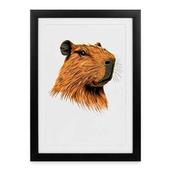 Capybara Be Capy Capybara Drôle Capybara - Affiche encadrée (27 × 37 cm) - noir - Devant