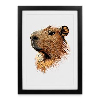 Capybara Be Capy Capybara Drôle Capybara - Affiche encadrée (27 × 37 cm) - noir - Devant