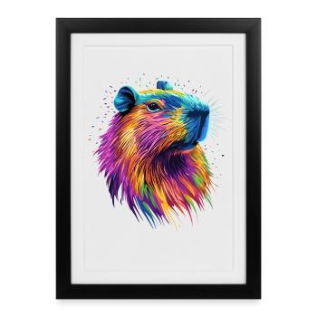Capybara Be Capy Capybara Drôle Capybara - Affiche encadrée (27 × 37 cm) - noir - Devant
