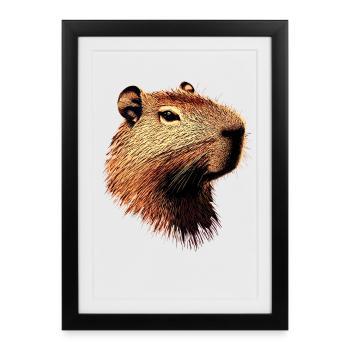 Capybara Be Capy Capybara Drôle Capybara - Affiche encadrée (27 × 37 cm) - noir - Devant