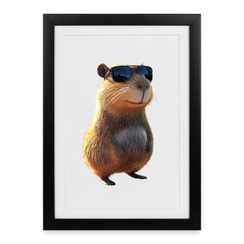 Capybara Be Capy Capybara Drôle Capybara - Affiche encadrée (27 × 37 cm) - noir - Devant