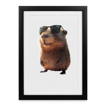 Capybara Be Capy Capybara Drôle Capybara - Affiche encadrée (27 × 37 cm) - noir - Devant