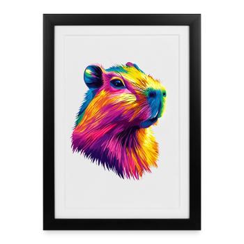 Capybara Be Capy Capybara Drôle Capybara - Affiche encadrée (27 × 37 cm) - noir - Devant