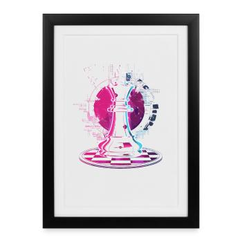 Chess piece steampunk look - Framed poster (27 × 37 cm) - black - Front