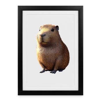 Capybara Be Capy Capybara Drôle Capybara - Affiche encadrée (27 × 37 cm) - noir - Devant
