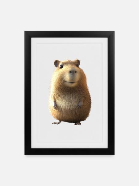 Capybara Be Capy Wasserschwein Lustiges Capybara - Gerahmtes Poster (27 × 37 cm) - Schwarz