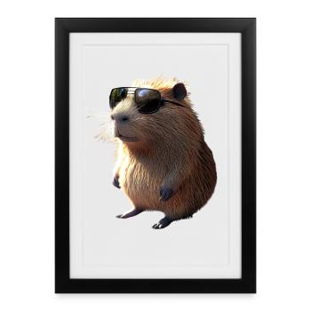 Capybara Be Capy Capybara Drôle Capybara - Affiche encadrée (27 × 37 cm) - noir - Devant