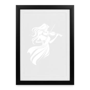 Violoniste - Affiche encadrée (27 × 37 cm) - noir - Devant