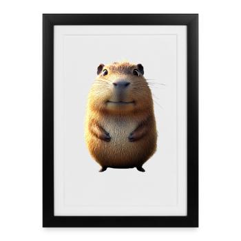 Capybara Be Capy Capybara Drôle Capybara - Affiche encadrée (27 × 37 cm) - noir - Devant