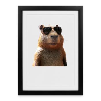 Capybara Be Capy Capybara Drôle Capybara - Affiche encadrée (27 × 37 cm) - noir - Devant