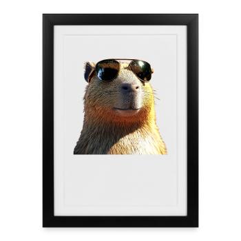 Capybara Be Capy Capybara Drôle Capybara - Affiche encadrée (27 × 37 cm) - noir - Devant