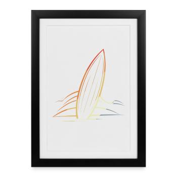 Planche de surf - Affiche encadrée (27 × 37 cm) - noir - Devant