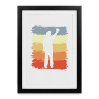 Painter Retro Look - Framed poster (27 × 37 cm) - black - Front