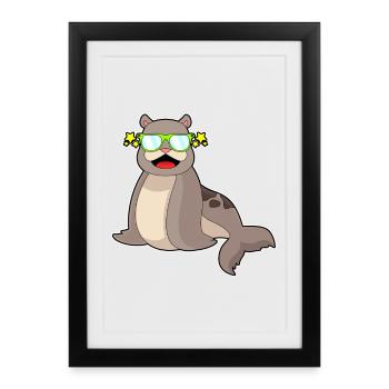 Lunettes de soleil Seal - Affiche encadrée (27 × 37 cm) - noir - Devant