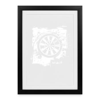 Jeu de fléchettes drôle - Affiche encadrée (27 × 37 cm) - noir - Devant