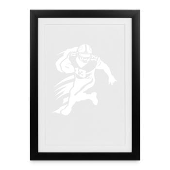 Footballeur américain - Affiche encadrée (27 × 37 cm) - noir - Devant