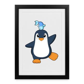 Poisson-pingouin - Affiche encadrée (27 × 37 cm) - noir - Devant
