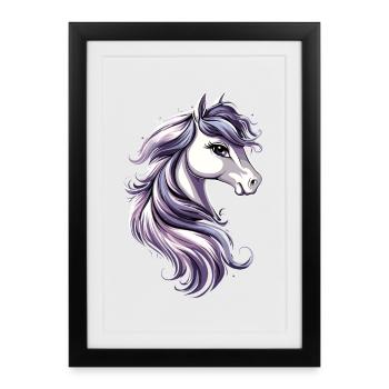 Pony Riding Pony Foal Rider Ponies Riding Pony Farm - Framed poster (27 × 37 cm) - black - Front