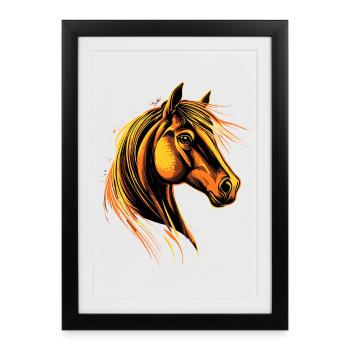 Pony Riding Pony Foal Rider Ponies Riding Pony Farm - Framed poster (27 × 37 cm) - black - Front