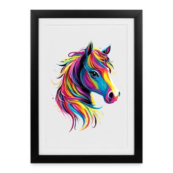 Pony Riding Pony Foal Rider Ponies Riding Pony Farm - Framed poster (27 × 37 cm) - black - Front