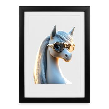 Pony Riding Pony Foal Rider Ponies Riding Pony Farm - Framed poster (27 × 37 cm) - black - Front
