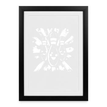 Cartoon Bowling - Framed poster (27 × 37 cm) - black - Front