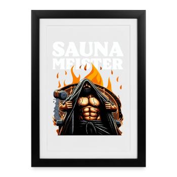 MAÎTRE DU SAUNA - Affiche encadrée (27 × 37 cm) - noir - Devant