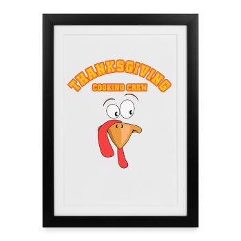 Tenue de famille Thanksgiving Cooking Crew - Affiche encadrée (27 × 37 cm) - noir - Devant