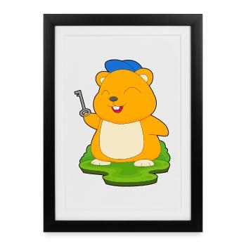 Clé du hamster - Affiche encadrée (27 × 37 cm) - noir - Devant