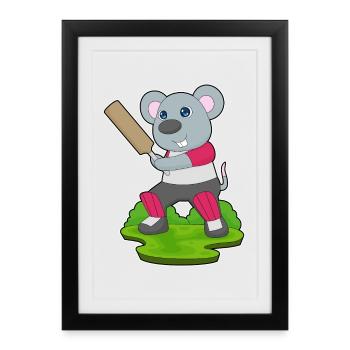 Mouse Cricket Cricket Bats - Framed poster (27 × 37 cm) - black - Front