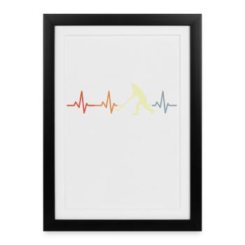 Battement de cœur du hockey - Affiche encadrée (27 × 37 cm) - noir - Devant