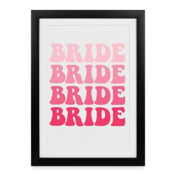 Poule enterrement de vie de jeune fille mariée - Affiche encadrée (27 × 37 cm) - noir - Devant